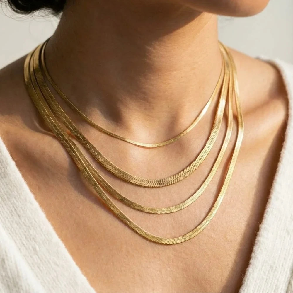 Minimalist Herringbone Snake Chain