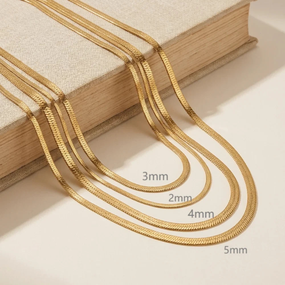 Minimalist Herringbone Snake Chain