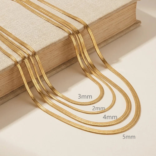 Minimalist Herringbone Snake Chain