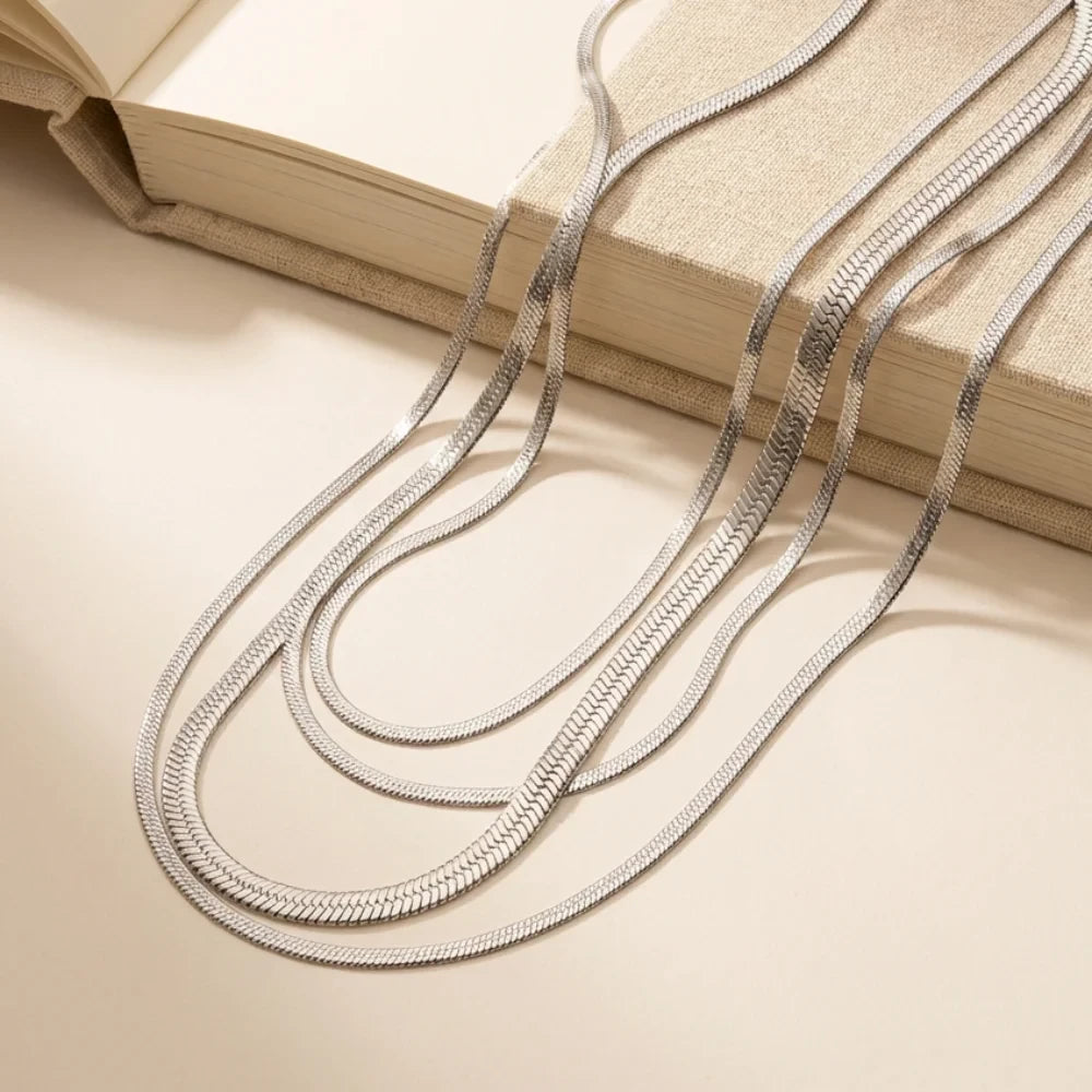 Minimalist Herringbone Snake Chain