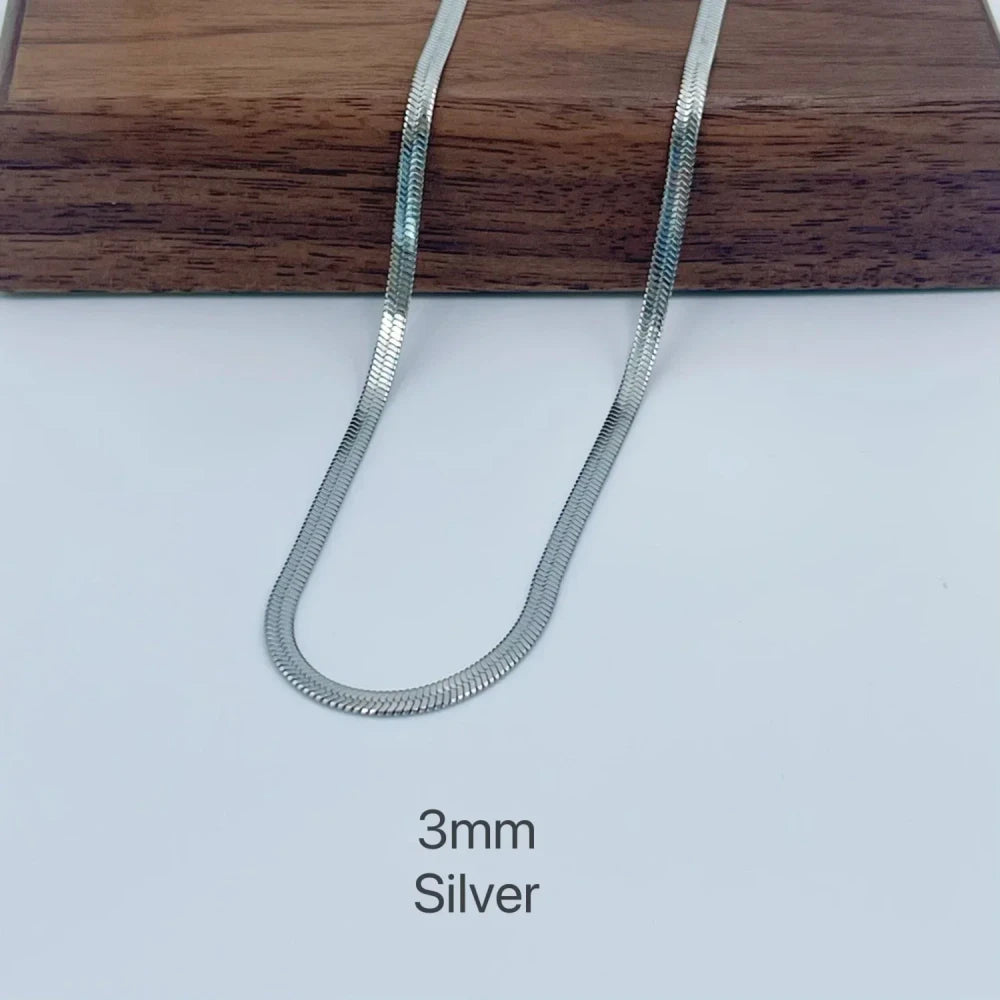 Minimalist Herringbone Snake Chain