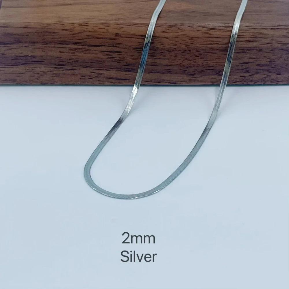 Minimalist Herringbone Snake Chain