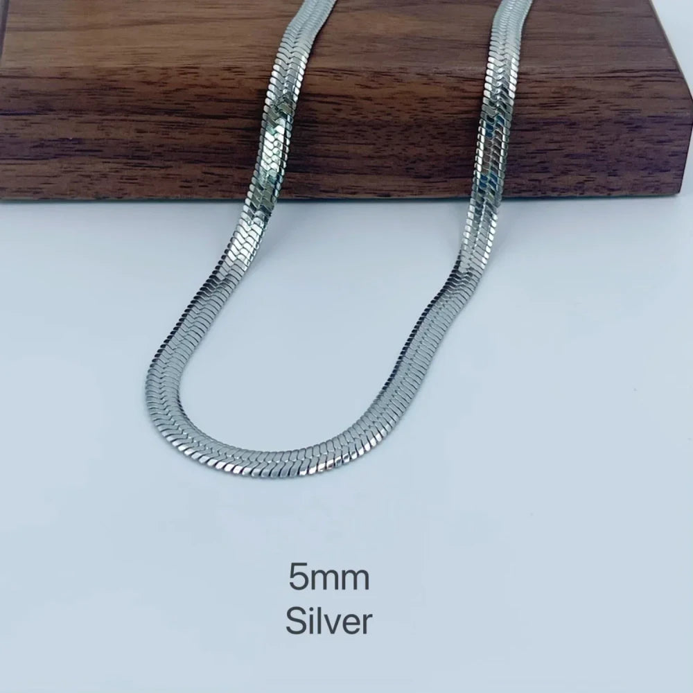 Minimalist Herringbone Snake Chain