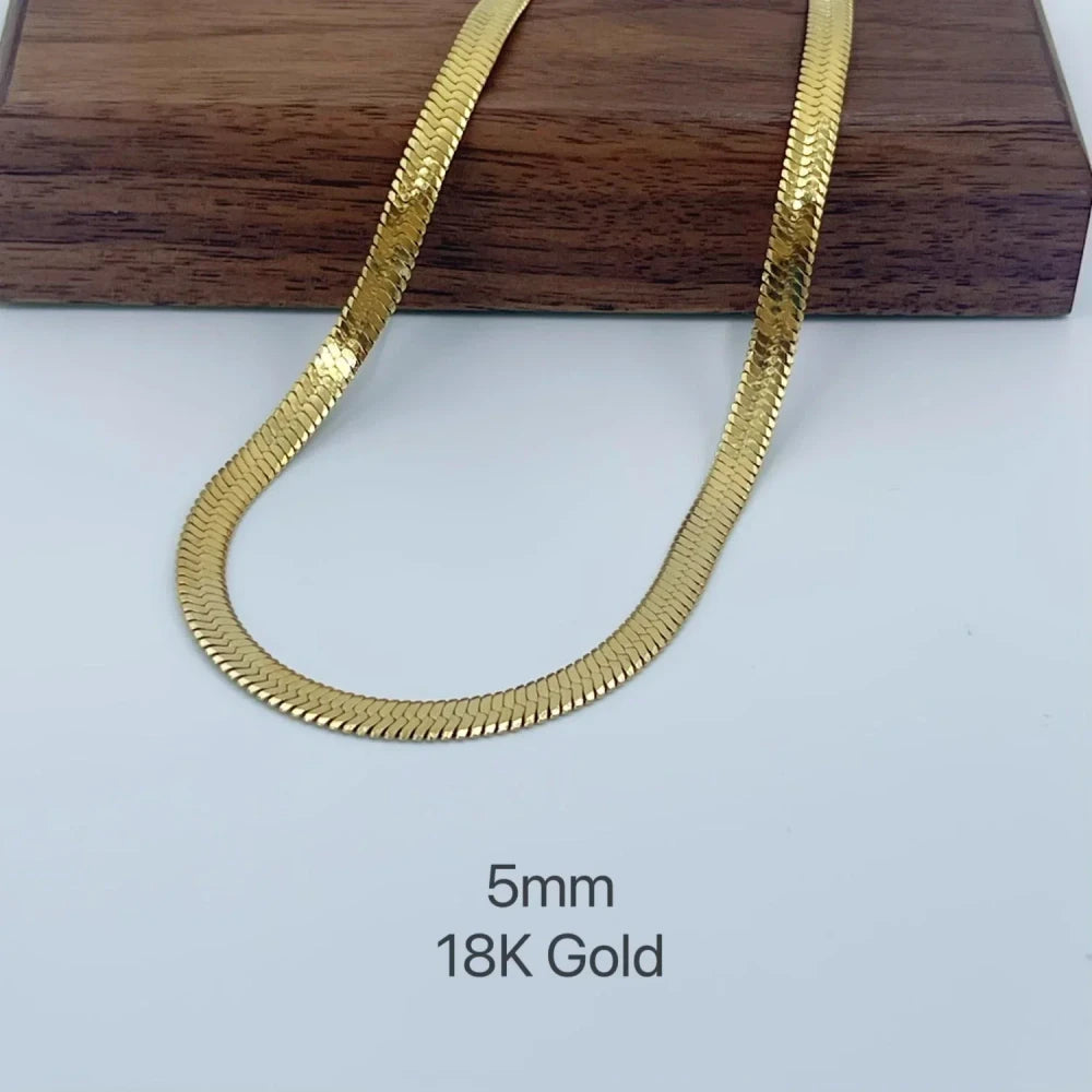 Minimalist Herringbone Snake Chain