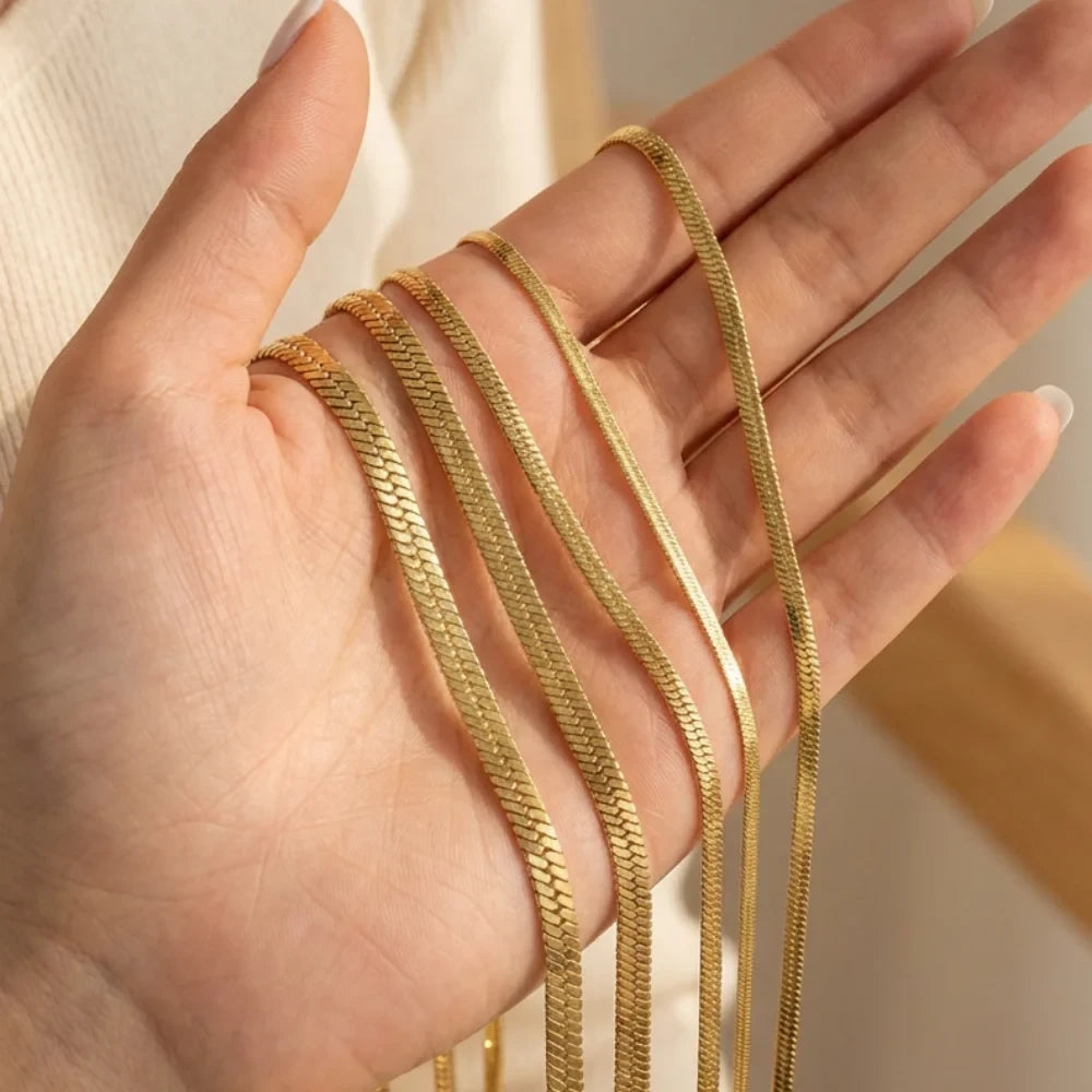 Minimalist Herringbone Snake Chain