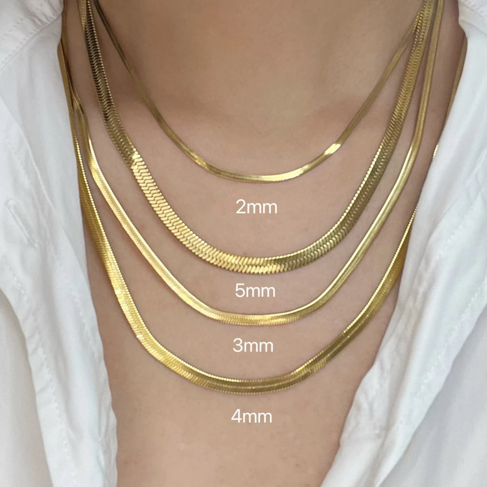 Minimalist Herringbone Snake Chain