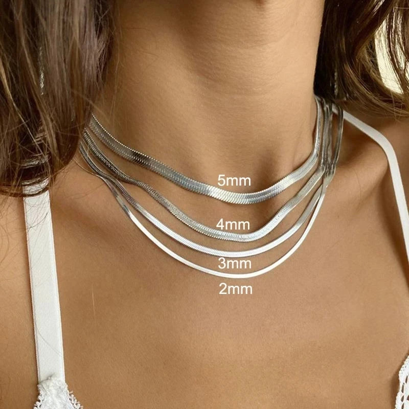 Chic Gold Tone Stainless Steel Snake Chain