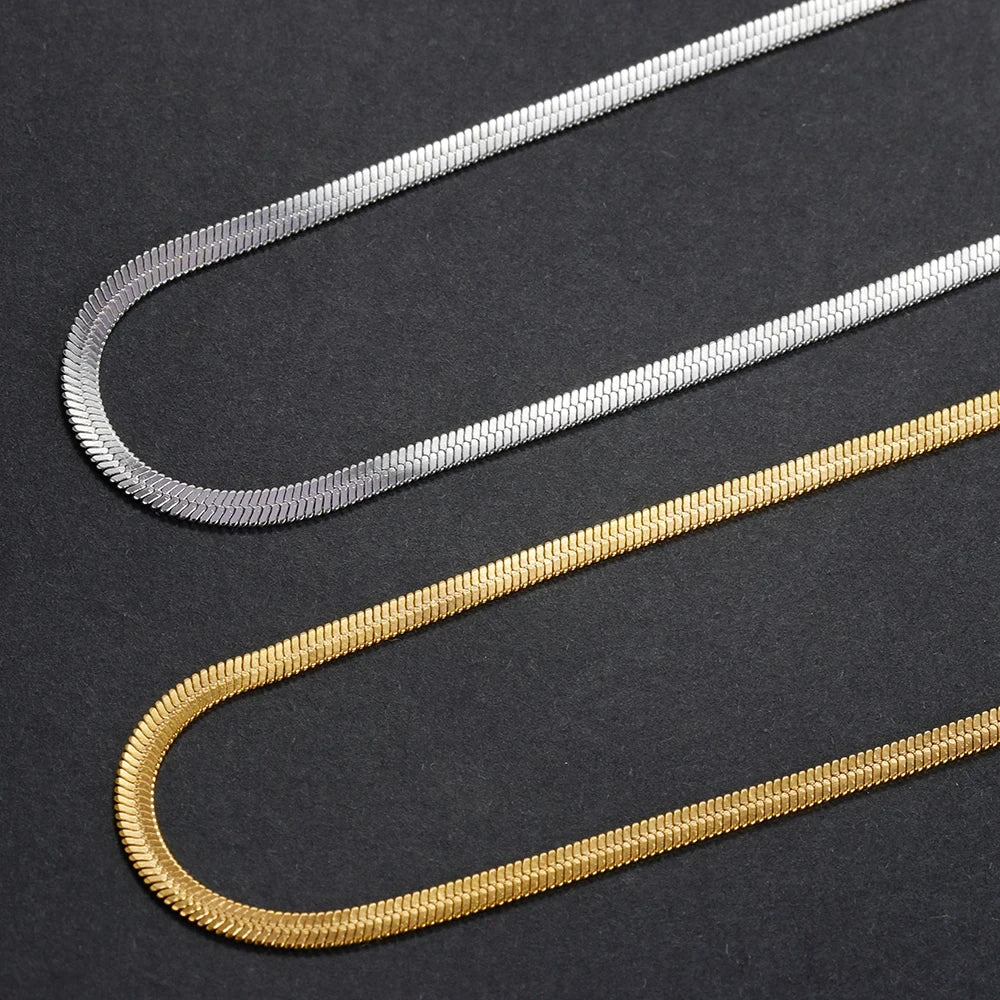 Chic Gold Tone Stainless Steel Snake Chain