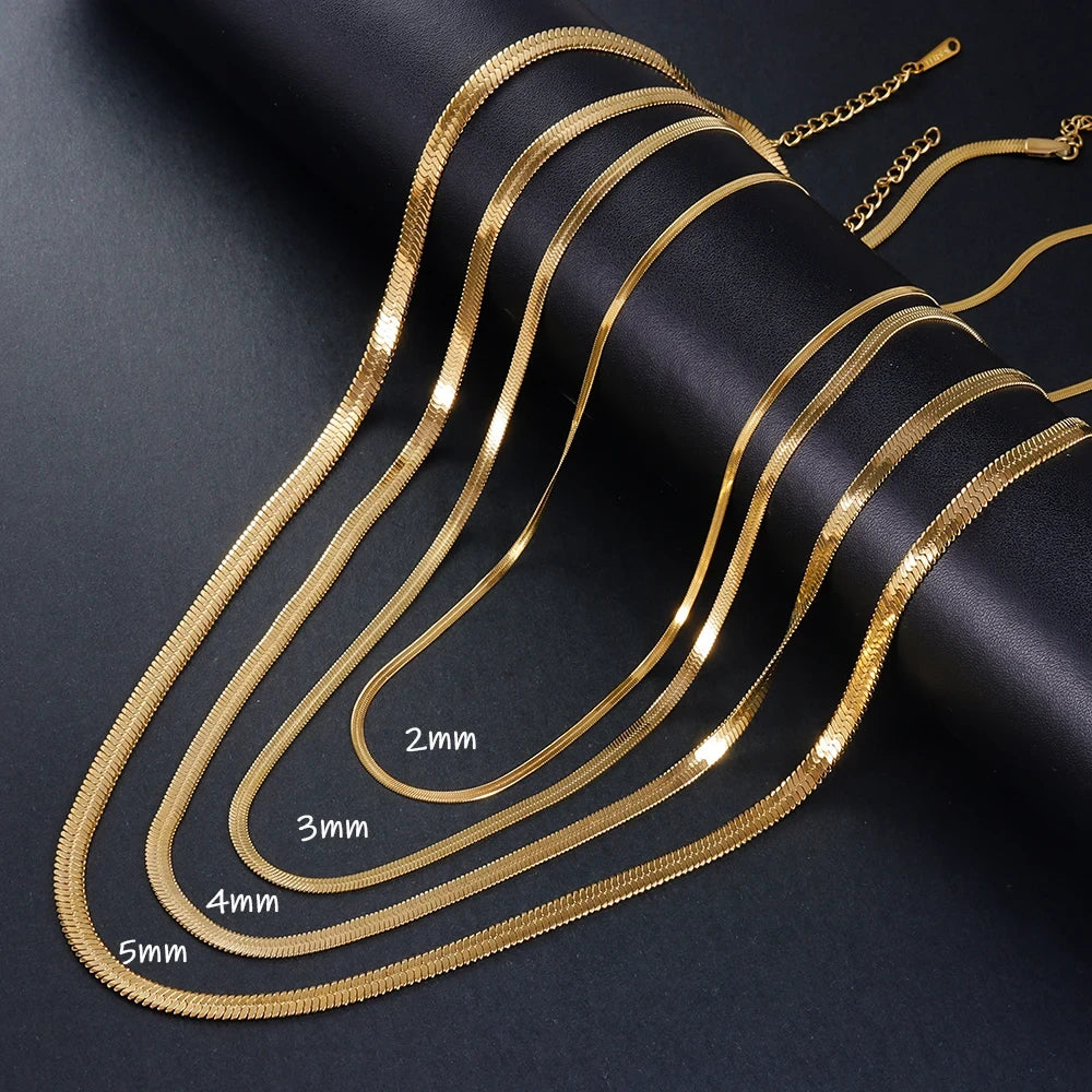 Chic Gold Tone Stainless Steel Snake Chain