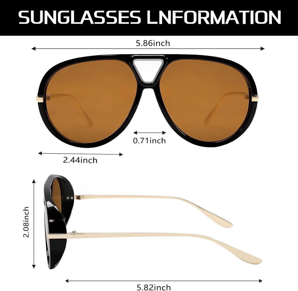 CHIC Retro Oversized Aviator Sunglasses