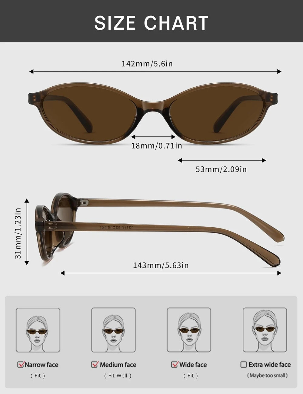Beauty Retro Oval Cat Eye Sunglasses
