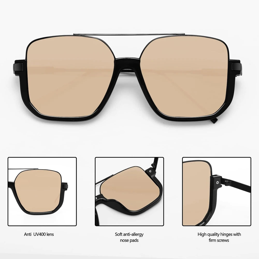 Babe Type Retro Oversized Aviator Sunglasses