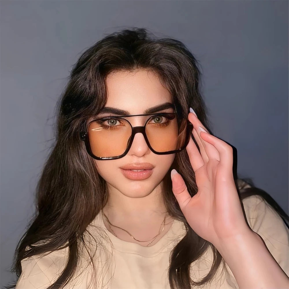 Babe Type Retro Oversized Aviator Sunglasses