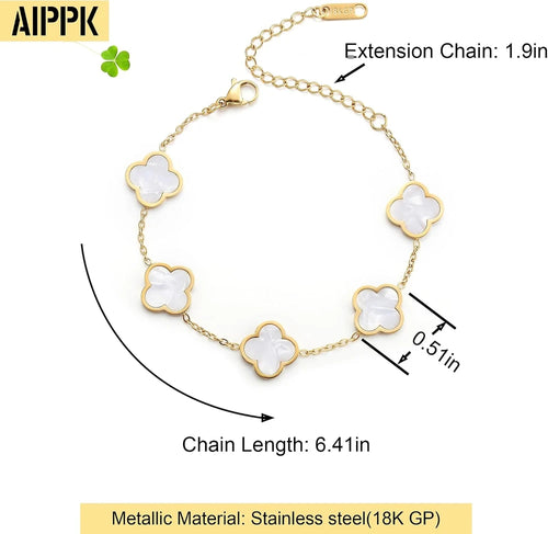 Classic Gold Plated Clover Link Bracelet