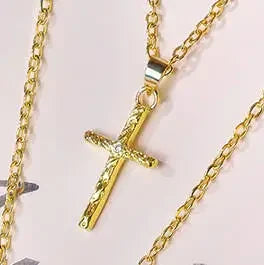 Statement Initial Cross Pendant Necklace