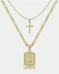 Statement Initial Cross Pendant Necklace