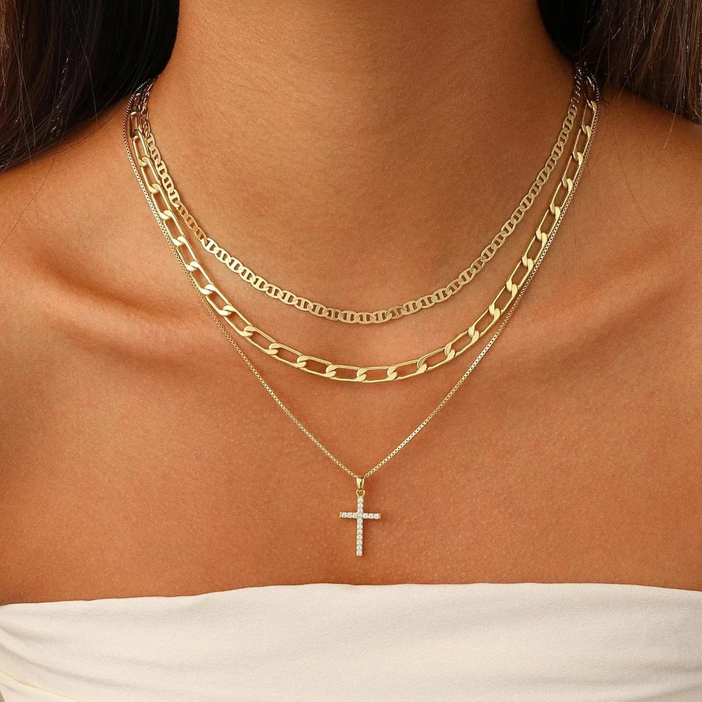 Gold Plated Cross Necklace