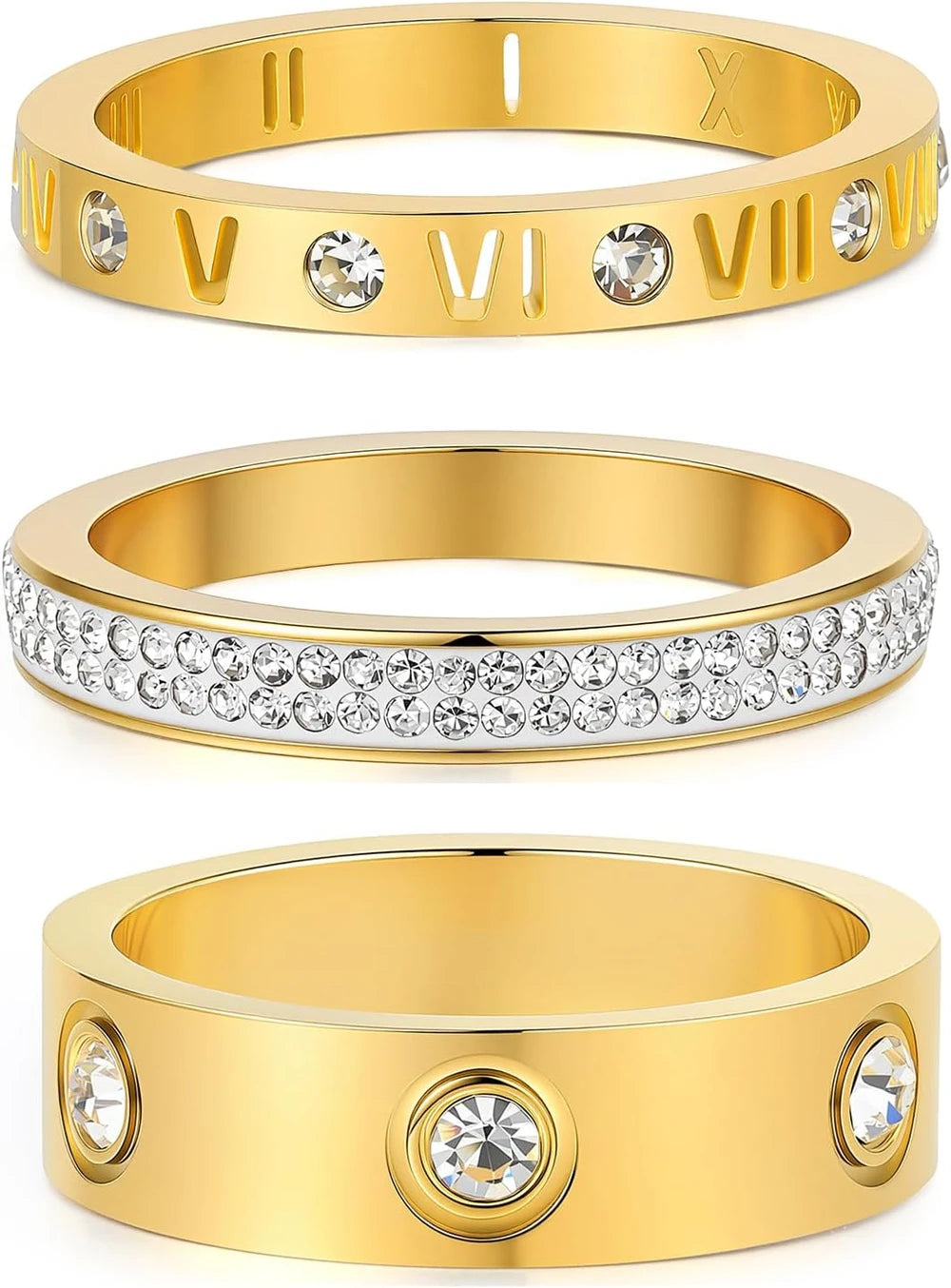 Classic ring set Gold Stacking Ring Set