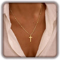 Dainty 14K Gold Plated Cross Necklace